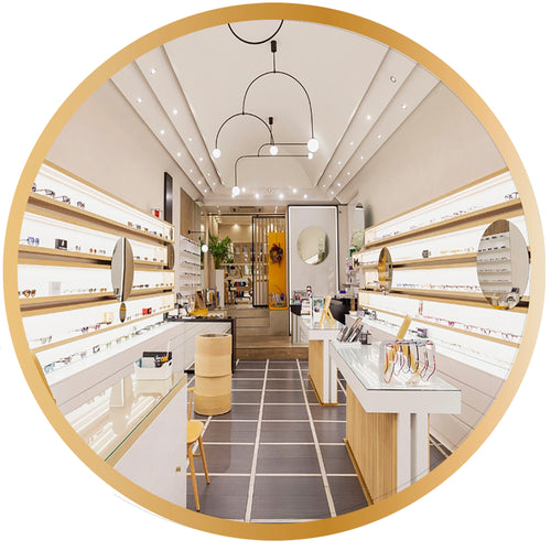 white decor  hip cute optical shop
