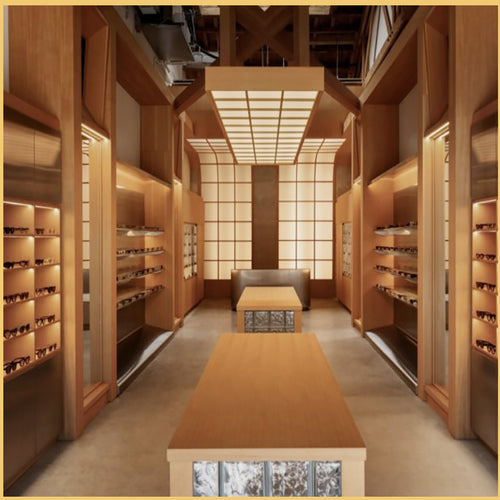 lux eyeglass shop in wood