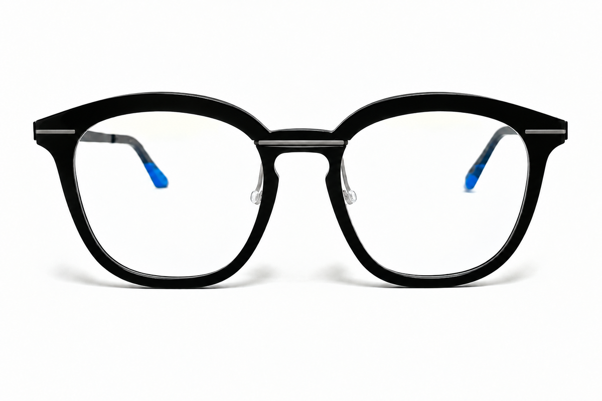 Sartorial 1 NX look into my Eyes - chic style eyeglasses, black aluminum frame with silver details