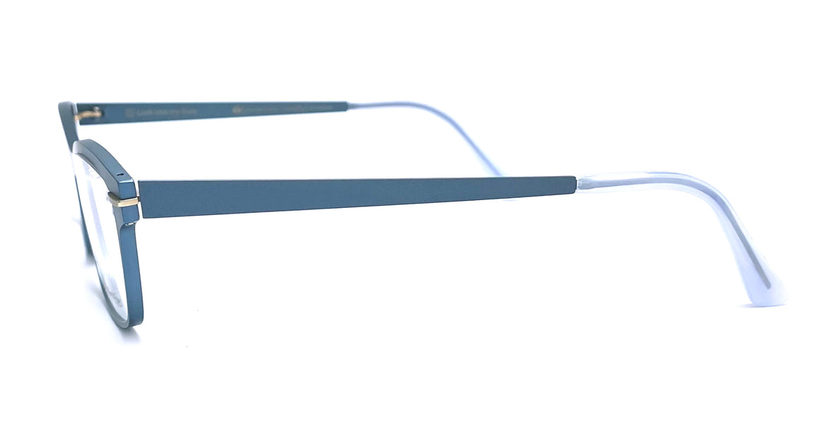 aluminum metal blue eyeglasses sartorial by look into my eyes